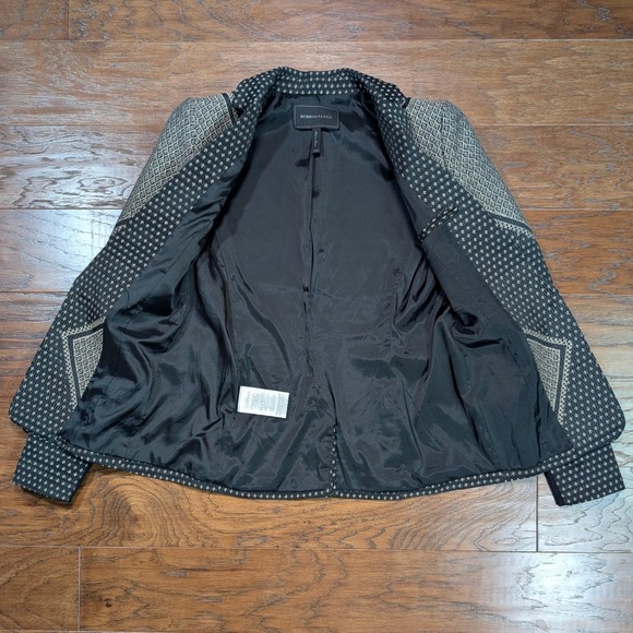BCBGMAXAZRIA Black Geometric Pattern Blazer Jacket Women's XXS - Picture 5 of 13
